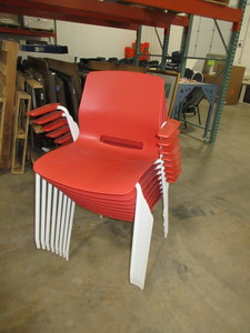 lot 221 image: KFI IMME STACKER CHAIRS WITH ARMS