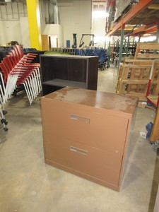 lot 259 image: BOOKSHELF AND AN ALL STEEL LATERAL FILE