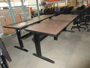 lot 261 image: KI WORK TABLES WITH CORD MANAGEMENT
