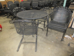 lot 103 image: WROUGHT IRON PATIO SET