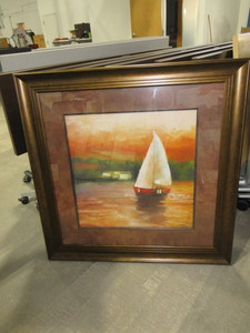 lot 505 image: FRAMED  ART - SAIL BOAT SCENE