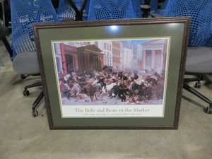 lot 523 image: BEAUTIFULLY FRAMED WALL STREET ART