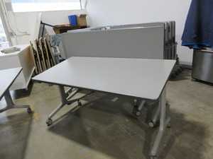 lot 304 image: ALL STEEL FLIP TOP NESTING TABLES