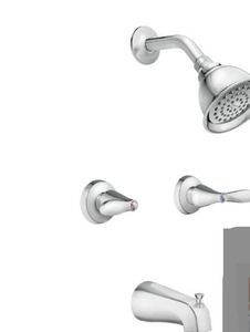 lot 45 image: MOEN Adler 2-Handle 1-Spray Tub and Shower Faucet in Chrome (Valve Included)