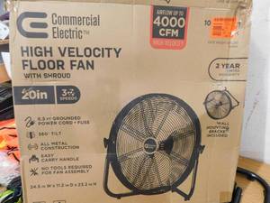 lot 36 image: Commercial Electric 20 in. 3-Speed High Velocity Shroud Floor Fan
