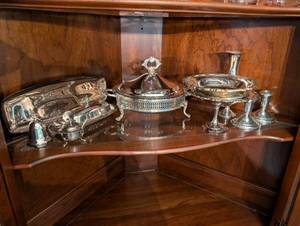 lot 52 image: Collection of Silver-Plated Tableware and Serving Items