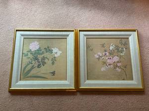 lot 112 image: Pair of New York Graphic Society Floral Prints - Cherry Blossoms & Wild Roses