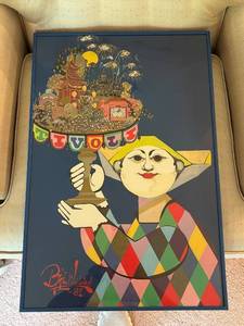 lot 116 image: Bjorn Wiinblad 1981 Tivoli Harlequin Framed Poster