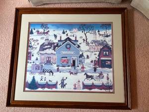 lot 117 image: Framed Limited Edition Winter Scene Print by Linda Nelson Stocks