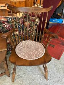 lot 180 image: Nichols & Stone Co. Wooden High-Back Windsor Armchair