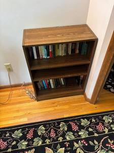 lot 232 image: Wooden Bookshelf with Assorted Books Collection