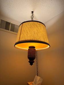 lot 239 image: Vintage Hanging Pendant Lamp with Woven Detail