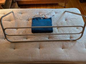 lot 242 image: Electric Heating Pad with Blue Cover with Adjustable Heat Control and Bed Guard Rail