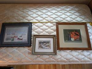 lot 248 image: Set of 3 Framed Art Prints Featuring Seasonal and Nature Scenes