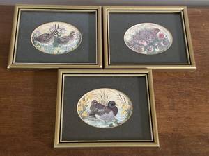 lot 274 image: Set of 3 Vintage Miniature Game Bird Prints
