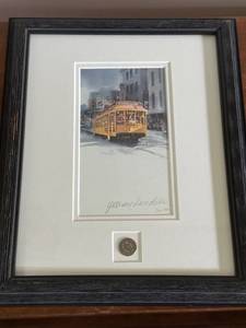 lot 275 image: Framed Art Print Yesterday by Dave Riebe with Minneapolis Token