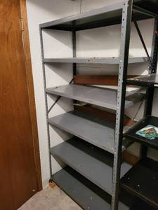 lot 303 image: Set of 3 Heavy Duty Industrial Metal Shelving Units