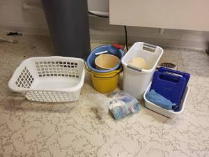 lot 312 image: Assorted Cleaning Supplies and Buckets Set