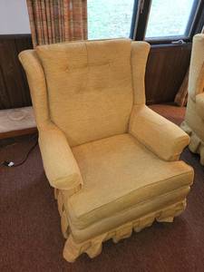 lot 319 image: Vintage Upholstered Armchair with Skirt Detailing