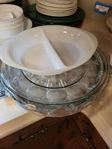 lot 350 image: Collection of Glass Serving Dishes and Decorative Plates