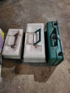lot 438 image: Set of 3 Fishing Tackle Boxes with Some Tackle