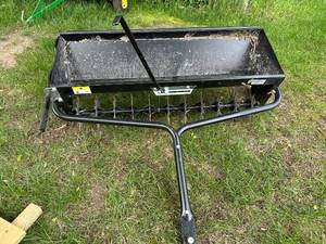 lot 1 image: Brinly AS-40BH Tow-Behind Spike Aerator and Dethatcher