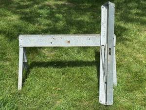 lot 39 image: Galvanized Metal Sawhorse by Federal Industries