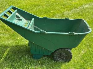 lot 40 image: Heavy-Duty Green Yard Cart with Two Wheels