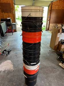 lot 71 image: Collection of 13 Heavy-Duty Utility Buckets with Handles