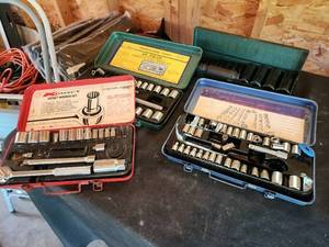 lot 86 image: Lot of 3 Socket Wrench Sets with Various Sizes