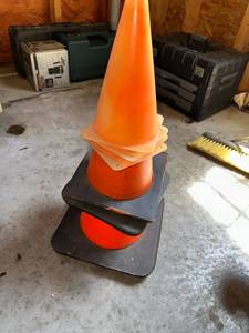 lot 87 image: Set of 3 Large Orange Traffic Cones