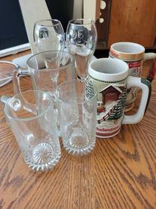 lot 107 image: Collection of Glass and Ceramic Mugs and Glassware