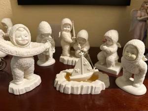 lot 141 image: Set of 6 Snowbabies Figurines - Skating, Rowing, and More