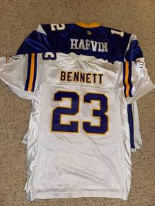 lot 159 image: Pair of Minnesota Vikings Jerseys Harvin #12 and Bennett #23