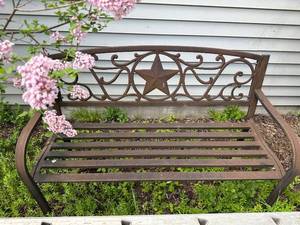 lot 166 image: Decorative Metal Garden Bench with Star Design