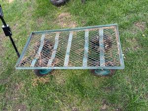 lot 175 image: Used Metal Utility Cart with Heavy Duty Wheels
