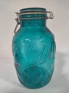 lot 19 image: Large Turquoise Canning Jar