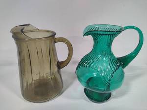 lot 72 image: Colored Glass Pitchers