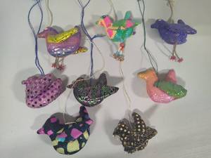 lot 75 image: Hanging Fabric Birds