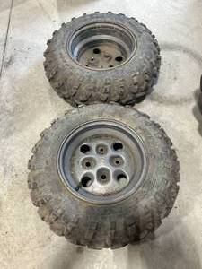 lot 62 image: Set of 2 Titan 23x8-12 Tires & Rims