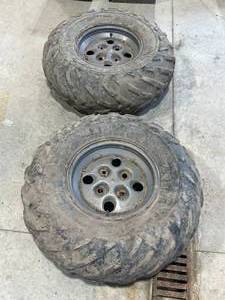 lot 63 image: Set of 2 AT25x11-12 Tires & Rims