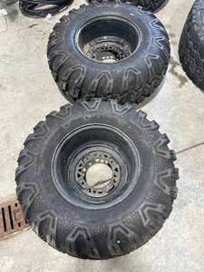 lot 65 image: Set of 2 New 25x10-12 Maxxis Tires