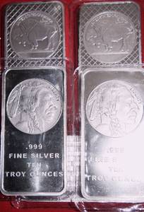 lot 478 image: FIVE (5) 10 OUNCE BUFFALOAMERICAN INDIAN