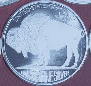 lot 486 image: TEN (10) Silver Towne .999 fine Silver Rounds