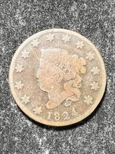 1824 US LIBERTY HEAD LARGE CENT