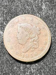 lot 14 image: 1816 US CORONET HEAD LARGE CENT