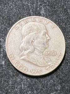 lot 27 image: 1961-D US FRANKLIN HALF DOLLAR