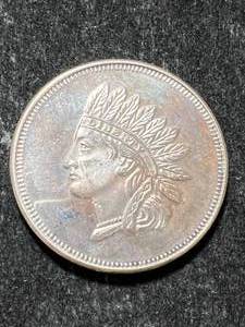 lot 51 image: 1 TROY OZ .999 FINE SILVER INDIAN ROUND