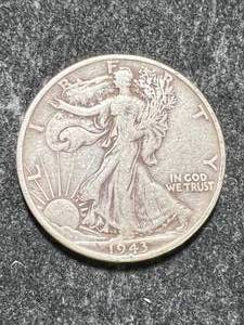 lot 67 image: 1943 US WALKING LIBERTY HALF DOLLAR