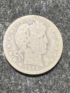 lot 68 image: 1915-D US BARBER QUARTER